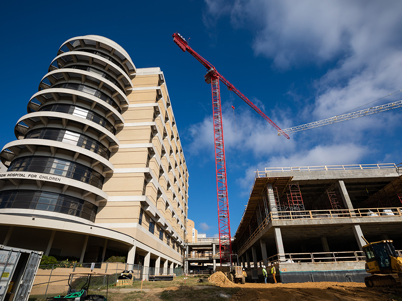 The $180 million pediatric expansion will move from its structural phase to internal finishing later this year.